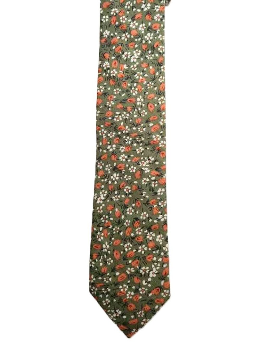 Gascoigne Narrow Cotton Floral Tie Necktie Men's